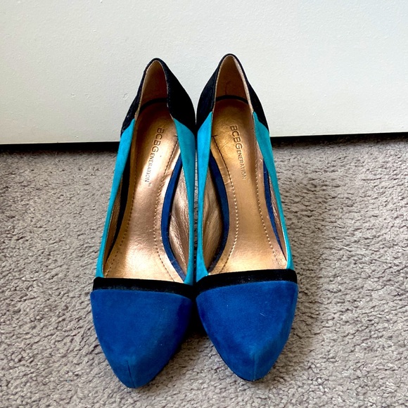 BCBG blue and black suede heels - Picture 3 of 6